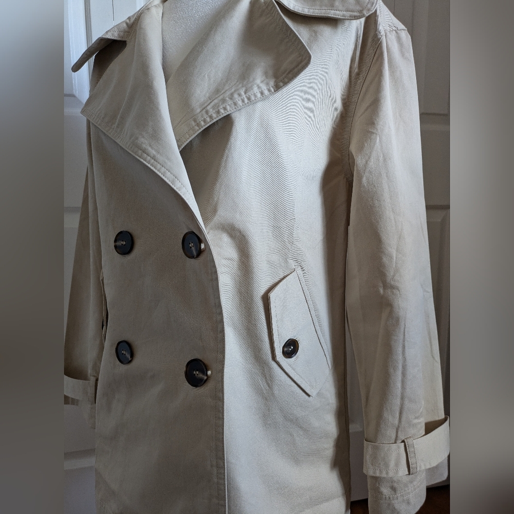 NWT Lulus Women's Cream Double-Breasted Coat - Picture 6 of 7